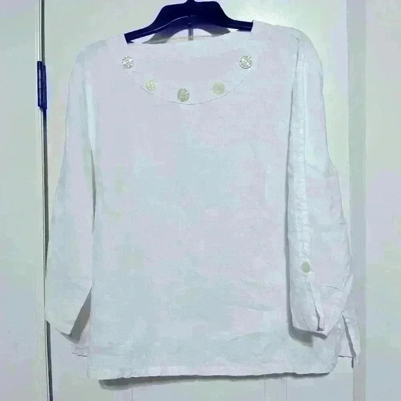 White Linen top, Notations brand - style/sz tags removed - see measurements!! - Picture 1 of 7
